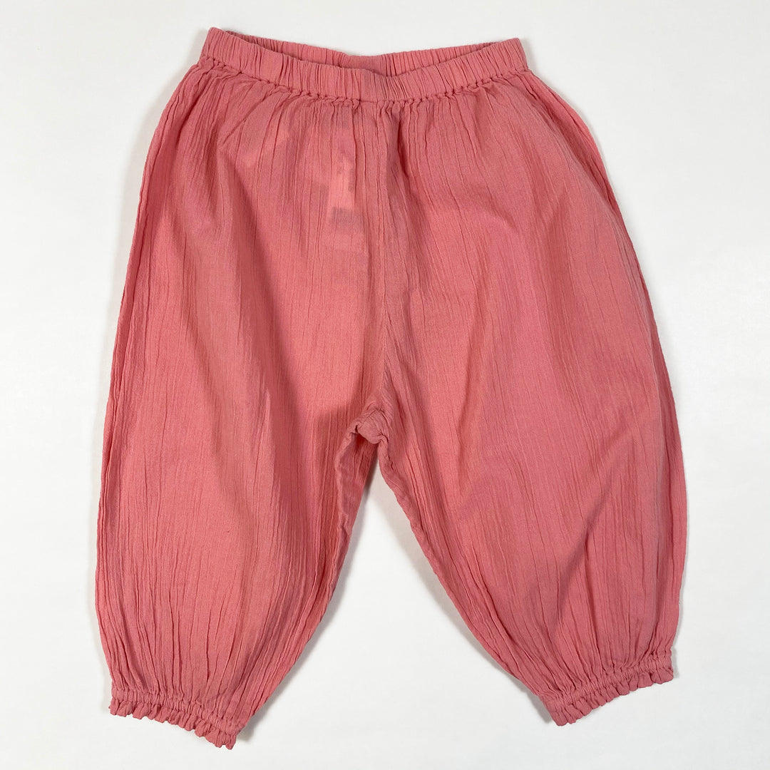 Bonton rose Pia Sarouel muslin pants Second Season 18M