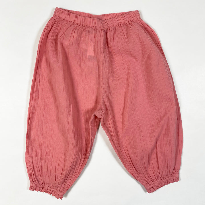 Bonton rose Pia Sarouel muslin pants Second Season 18M