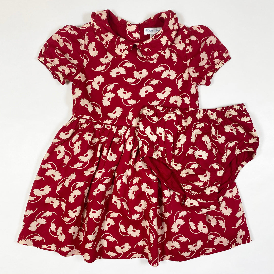 Ralph Lauren red floral dress and bloomer set 18M 1