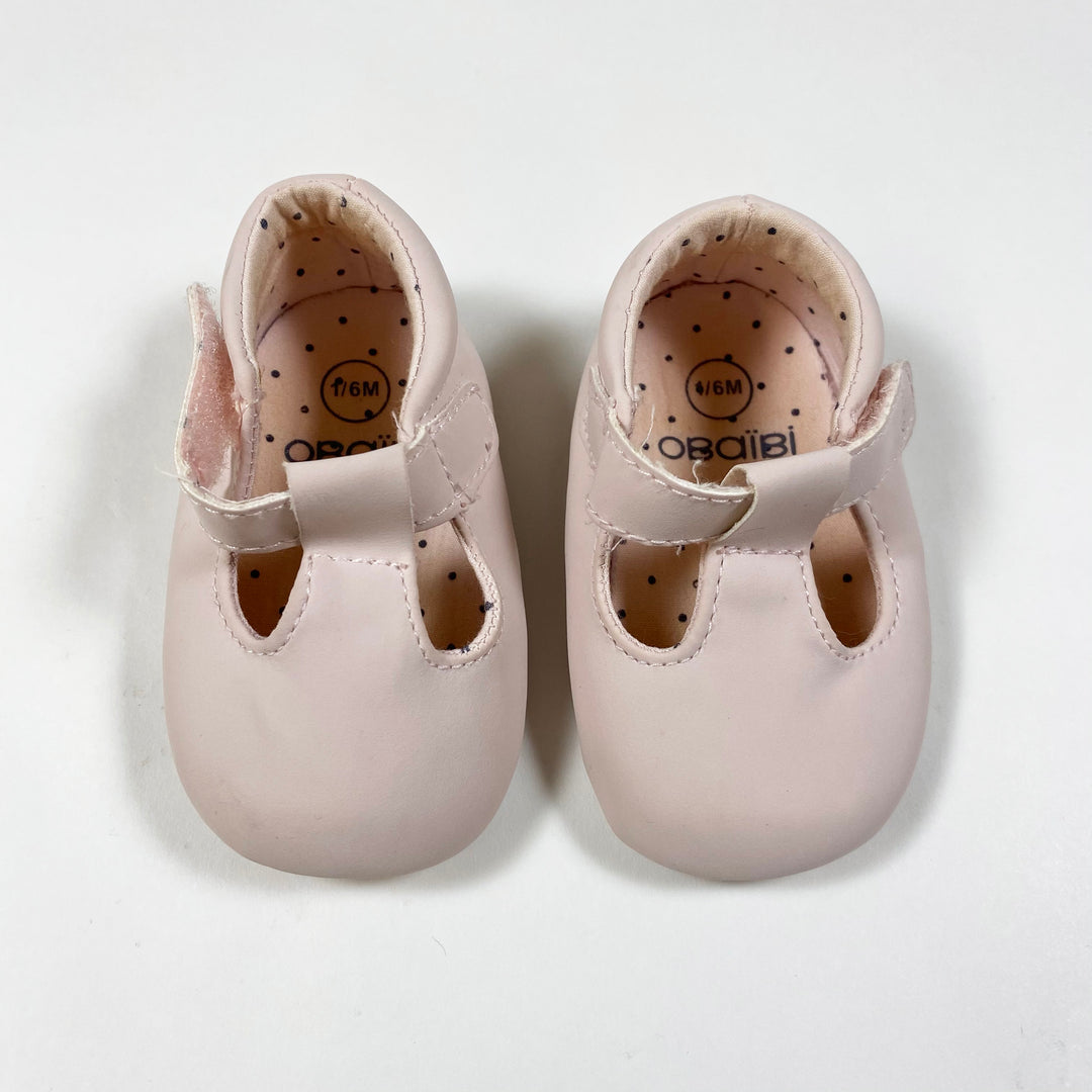 Obaïbi light pink t-bar baby shoes 1/6M