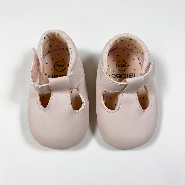 Obaïbi light pink t-bar baby shoes 1/6M