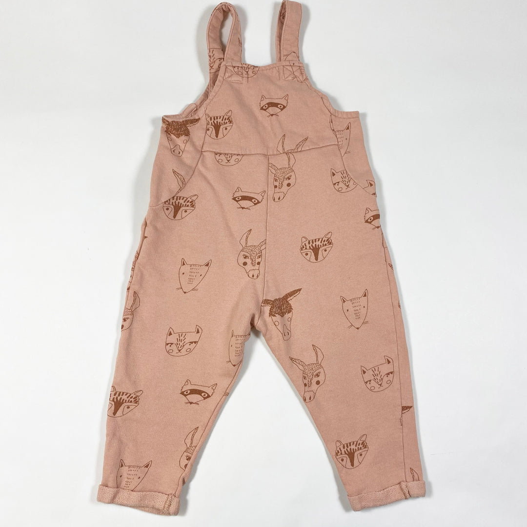 Soft Gallery vintage pink animal print Willow sweat dungarees 12M