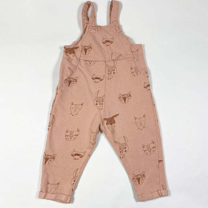 Soft Gallery vintage pink animal print Willow sweat dungarees 12M