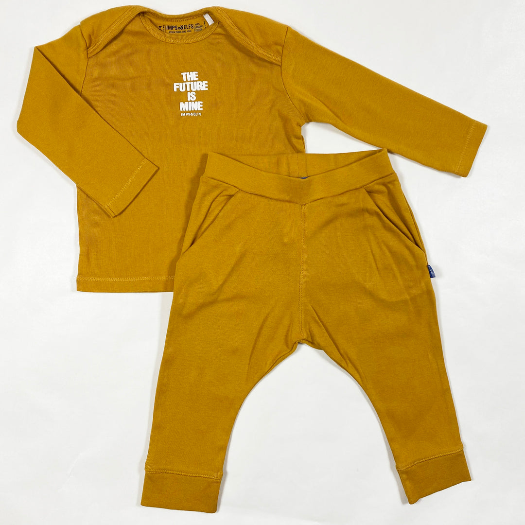 Imps and Elfs mustard t-shirt & pants set 9-12M/74 1