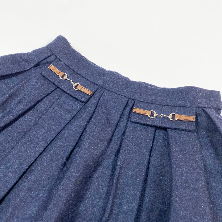 Gucci navy horsebit wool skirt 6Y 2