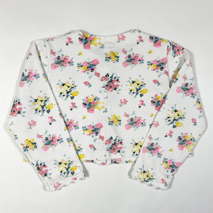 Petit Bateau off-white flower print cardigan with golden buttons 4Y/104cm