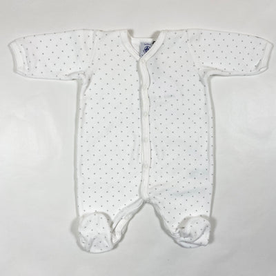 Petit Bateau white grey stars velour pyjama 1M/54 1
