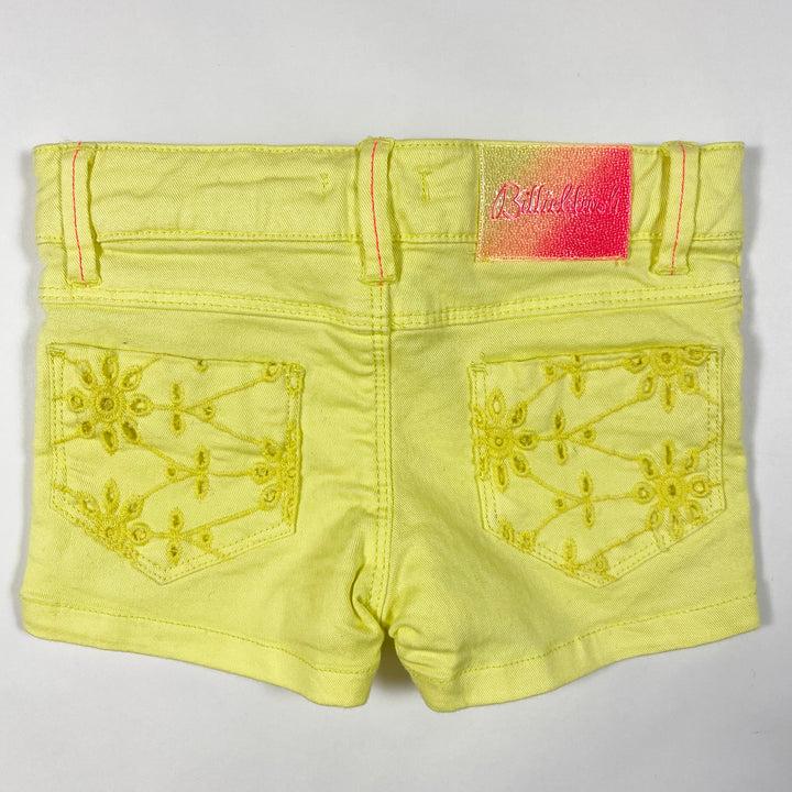 Billieblush neon yellow denim shorts with embroidered back pockets 2/86 3