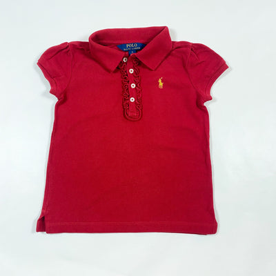 Ralph Lauren red polo shirt with ruffles 6Y 1