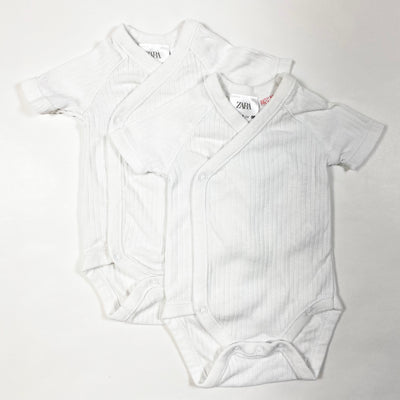 Zara white short-sleeved rib body set of 2 0-1M/56 1