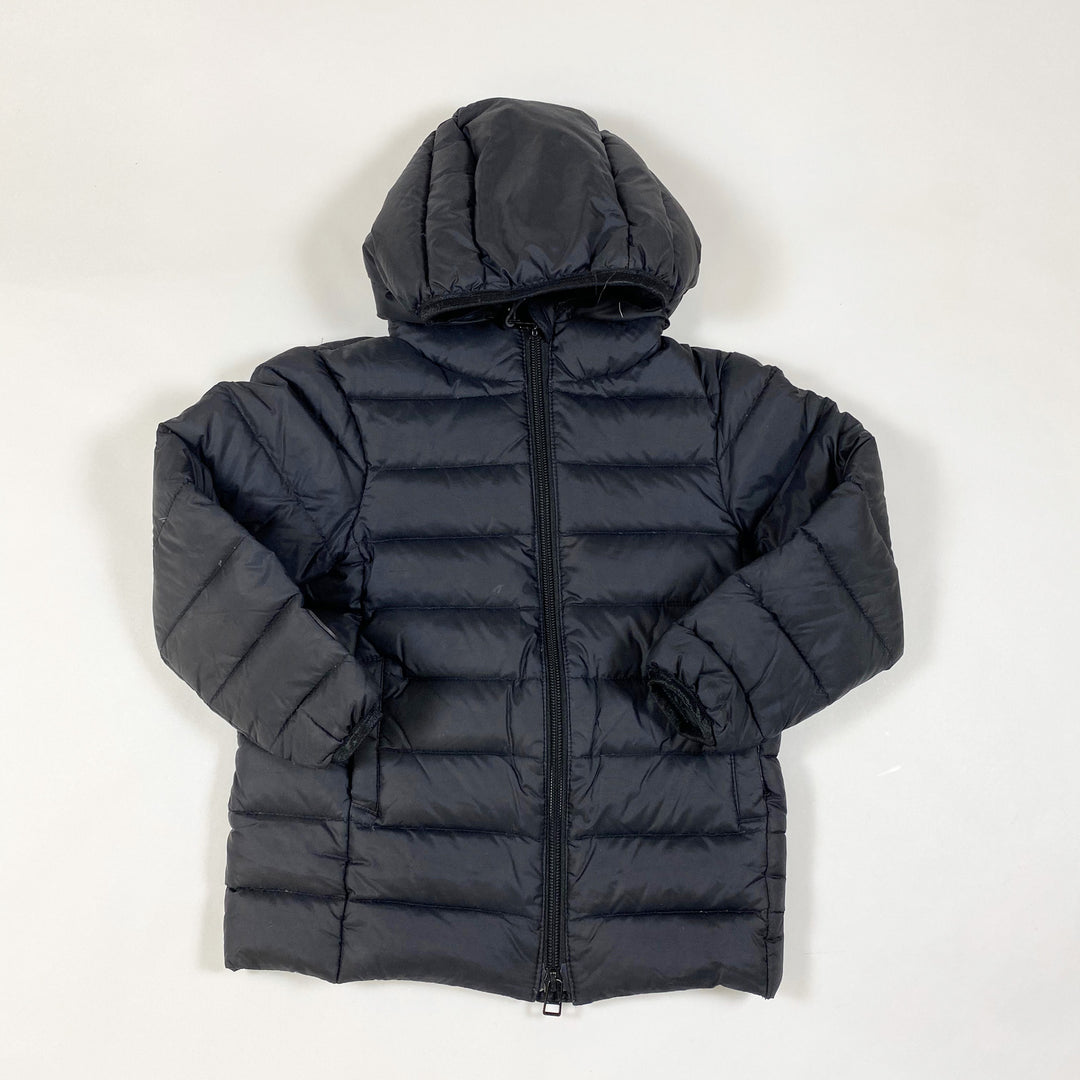 Fluff black hooded down jacket 2-3Y