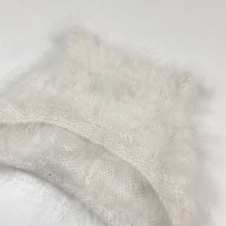 Element Boutique white kitty knit bonnet 18-24M 2