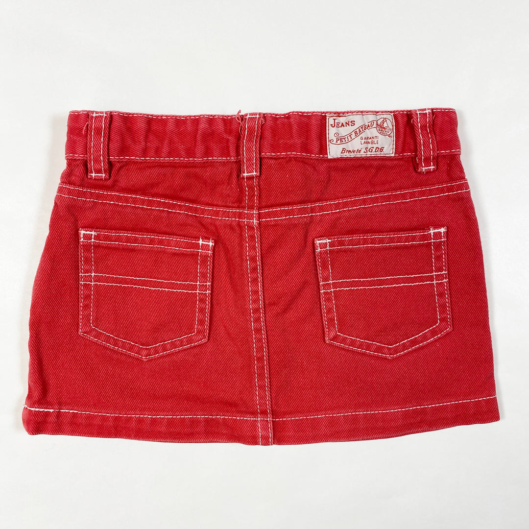 Petit Bateau red denim skirt 3Y/94 2