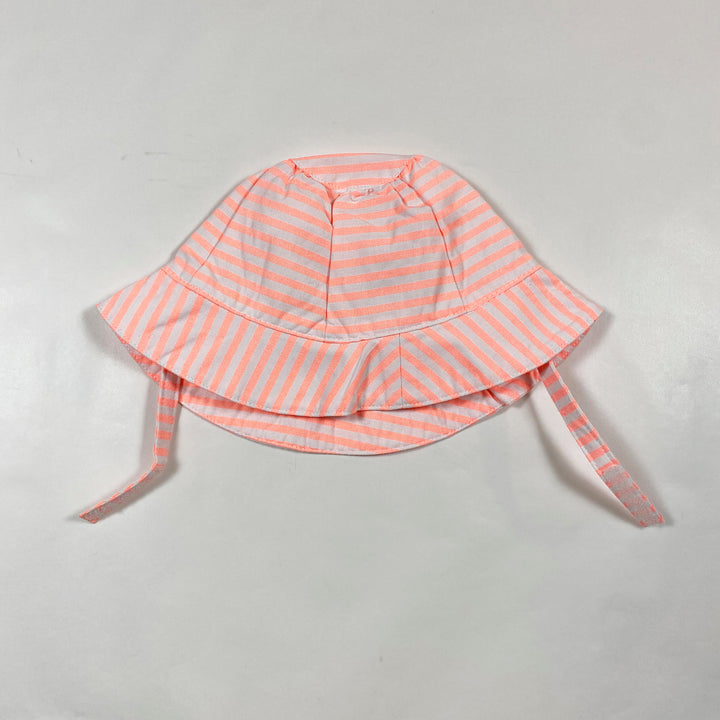 Janie and Jack neon coral striped sun hat 12-18M 2