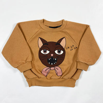 Mini Rodini brown cat sweatshirt 80/86 1