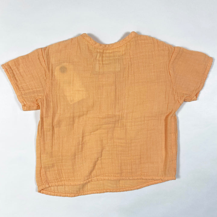 Boy + Girl orange muslin short-sleeved shirt Cantaloupe Second Season 12-18M