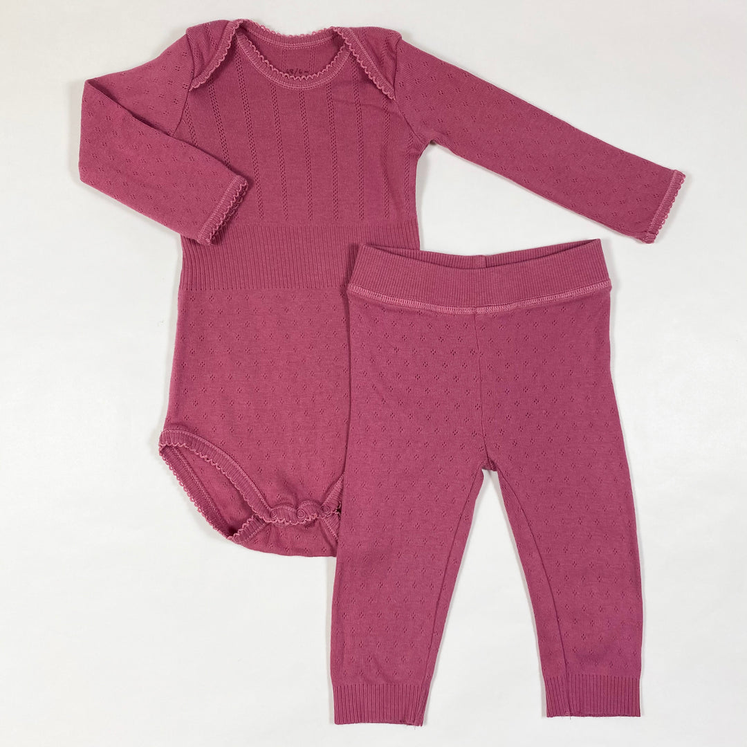 Noa Noa berry pink body + legging set 68/6M 1