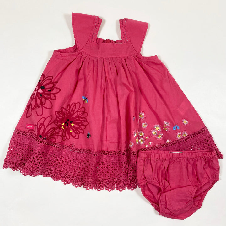 Catimini fuschia dress & bloomer set 6M/68 1