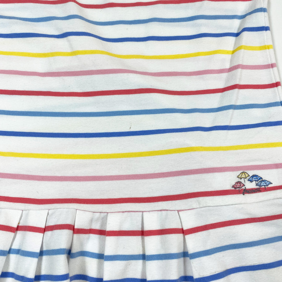 Jacadi white multicolour striped summer dress 8A 3