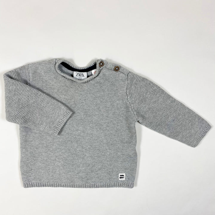 Zara grey cotton knit pullover 6-9M/74