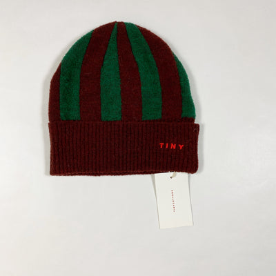 Tiny Cottons green striped beanie one size/50-55cm 1