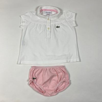 Lacoste white & pink polo shirt & bloomers set 1Y/74 1
