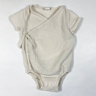 H&M off-white muslin wrap body 80/9-12M 1