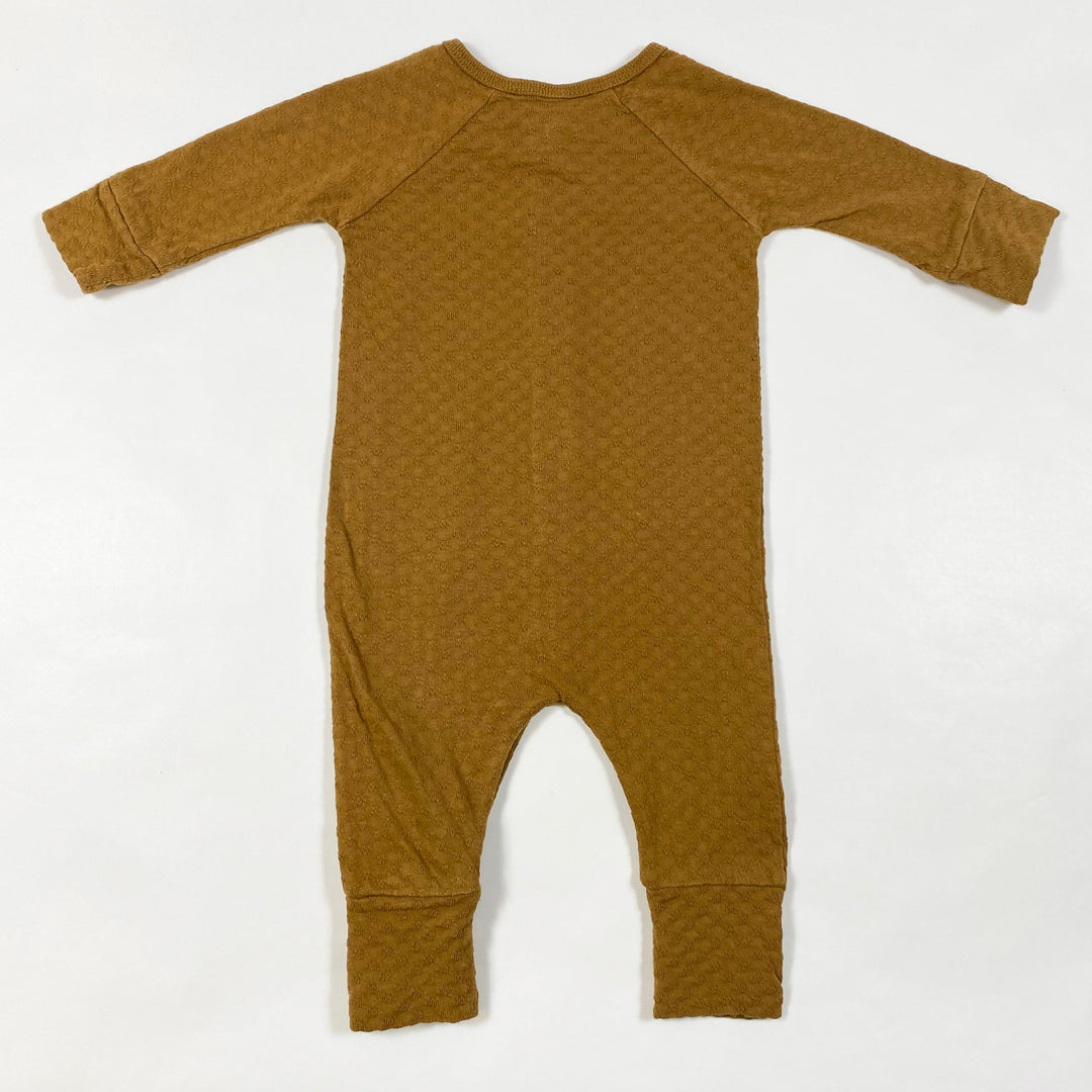 Quincy Mae camel pointelle jumpsuit 0-3M 2