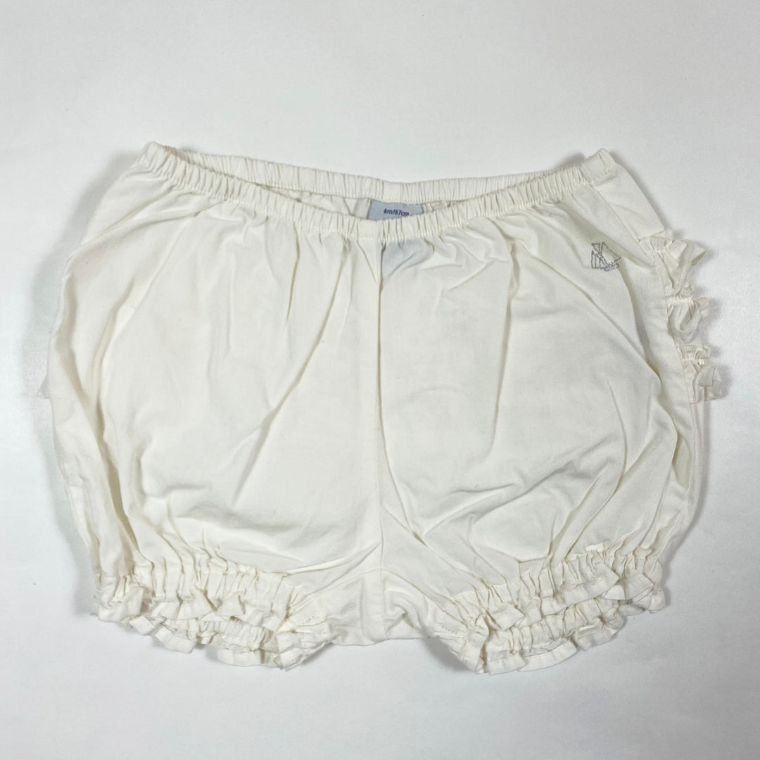 Petit Bateau ecru ruffle bloomers 6M/67 1