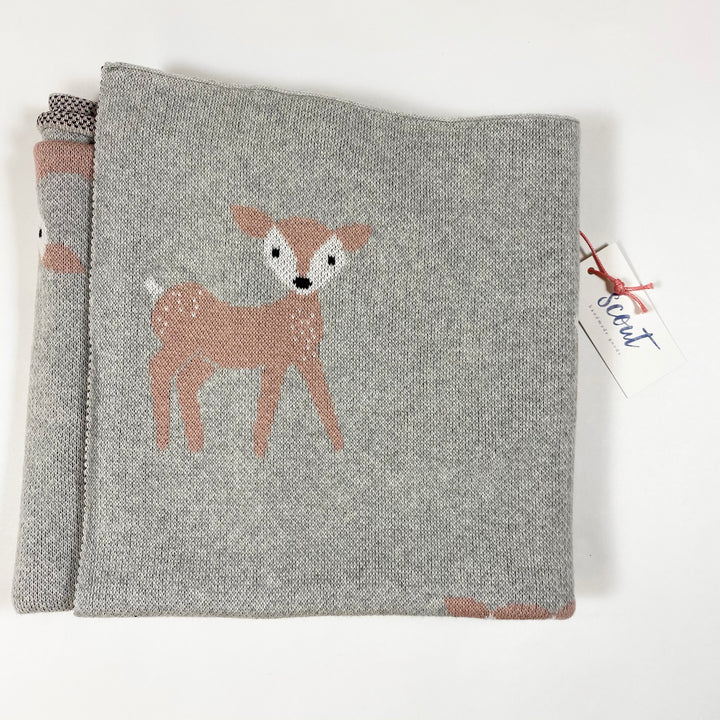Scout grey shy bambi knit cotton blanket Second Season 85x106cm