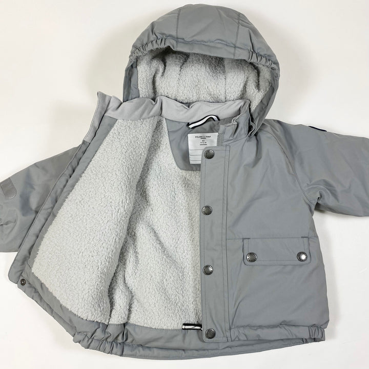 Polarn O. Pyret hellgrüne/graue fleecegefütterte Winterjacke 9-12M/80