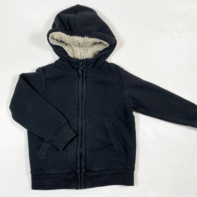 Monoprix black fur lined hoodie 3-4Y 1