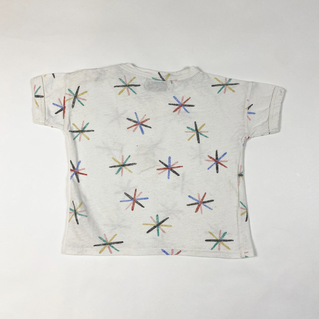 Bobo Choses white T-shirt with multicolour stars 6-12M/74