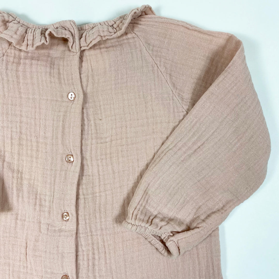 H&M dusty pink long-sleeved muslin dress 92