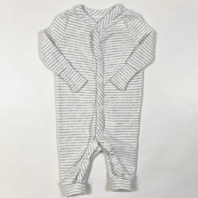 The Little White Company white/grey stripe jumpsuit 0-3M 1