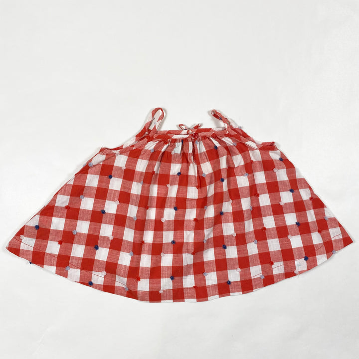 Gap red vichy confetti dress 12-18M 3