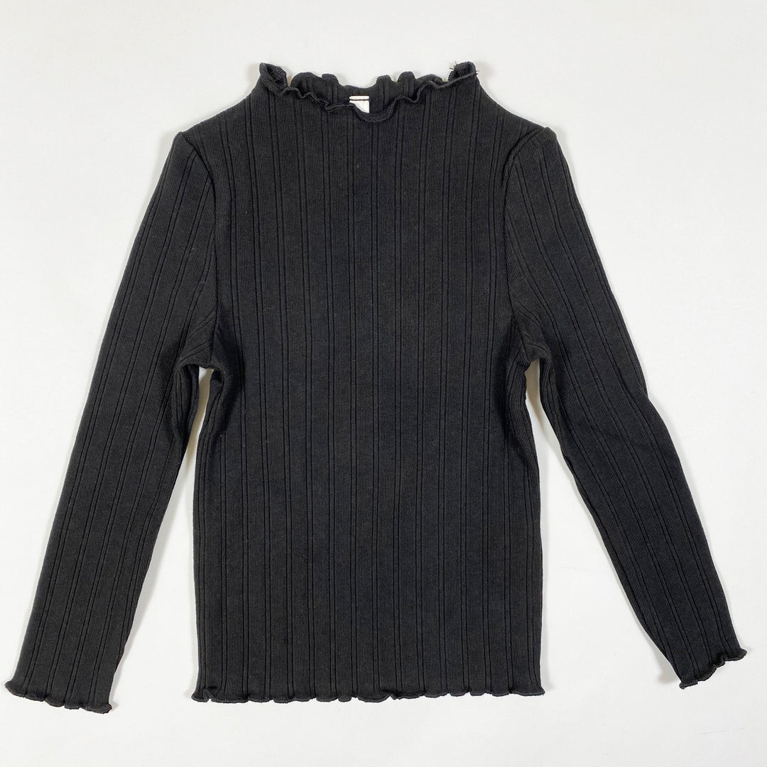 Rylee + Cru black rib long-sleeved top Second Season 2-3Y