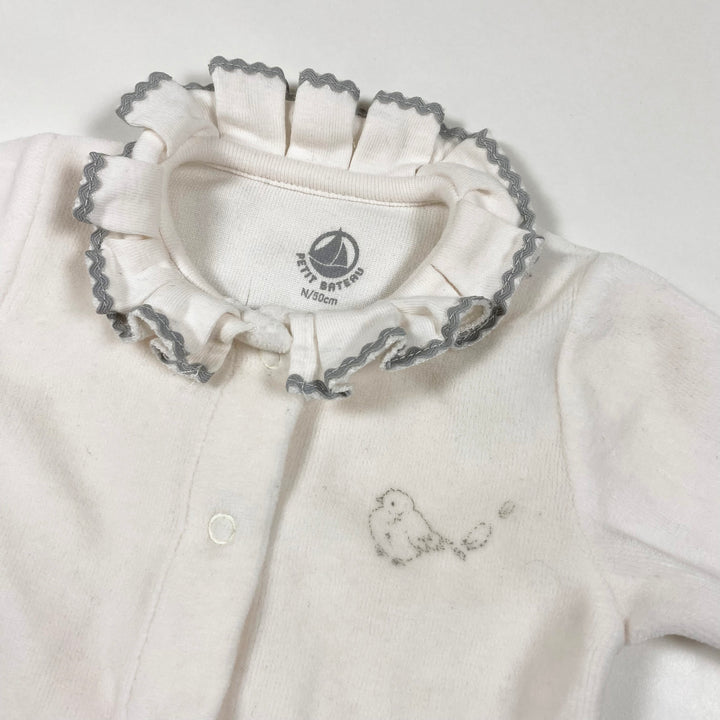 Petit Bateau white velour pyjama NB/50 2