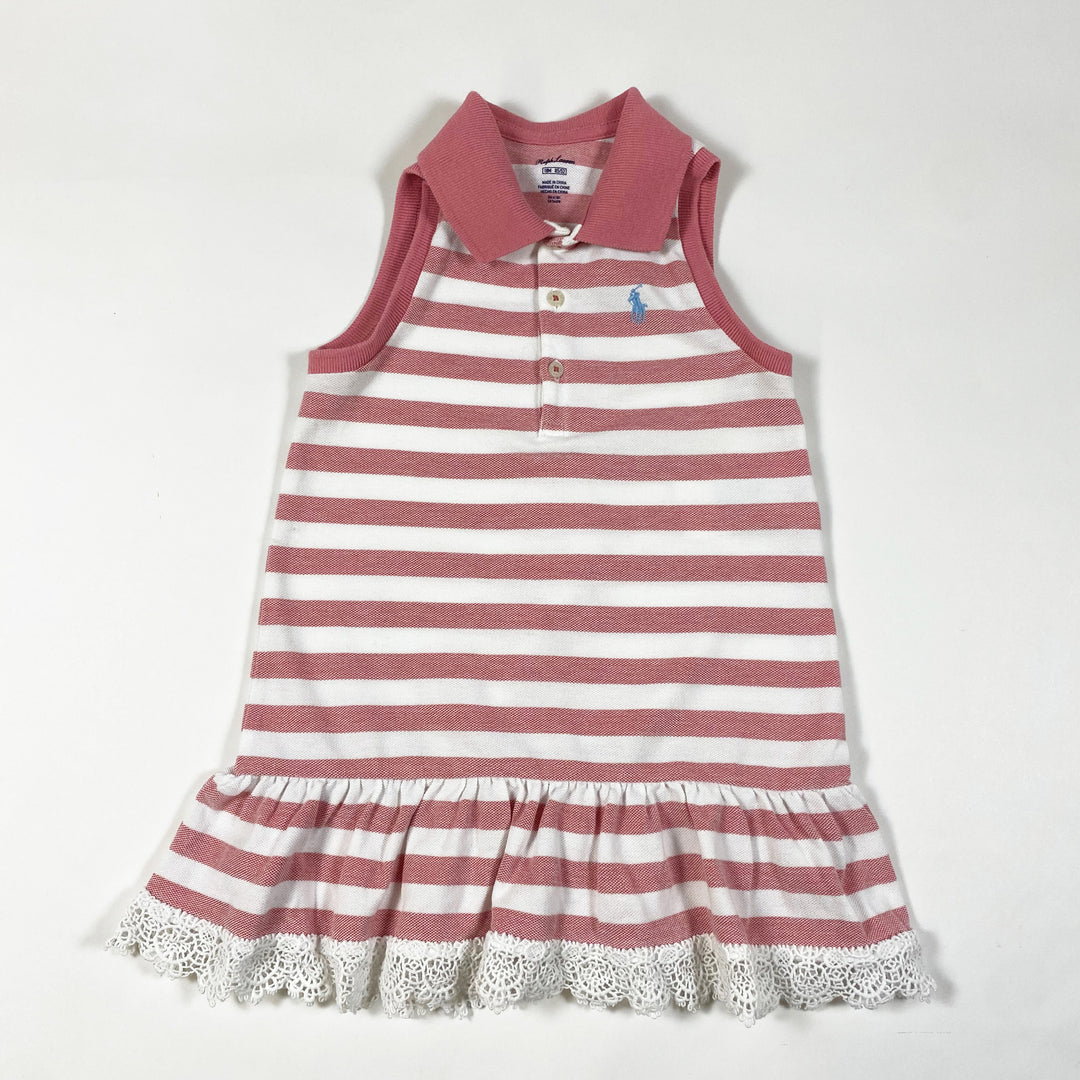 Ralph Lauren vintage pink sleeveless stripe dress & bloomer set 18M/85