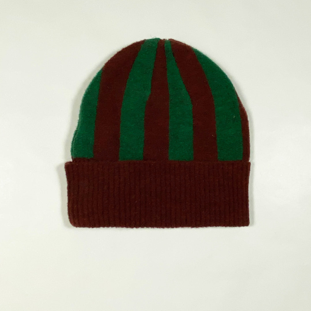 Tiny Cottons green striped beanie one size/50-55cm 2