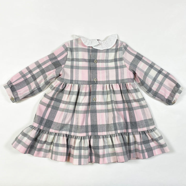 Il Gufo grey/pink check dress 9M 3