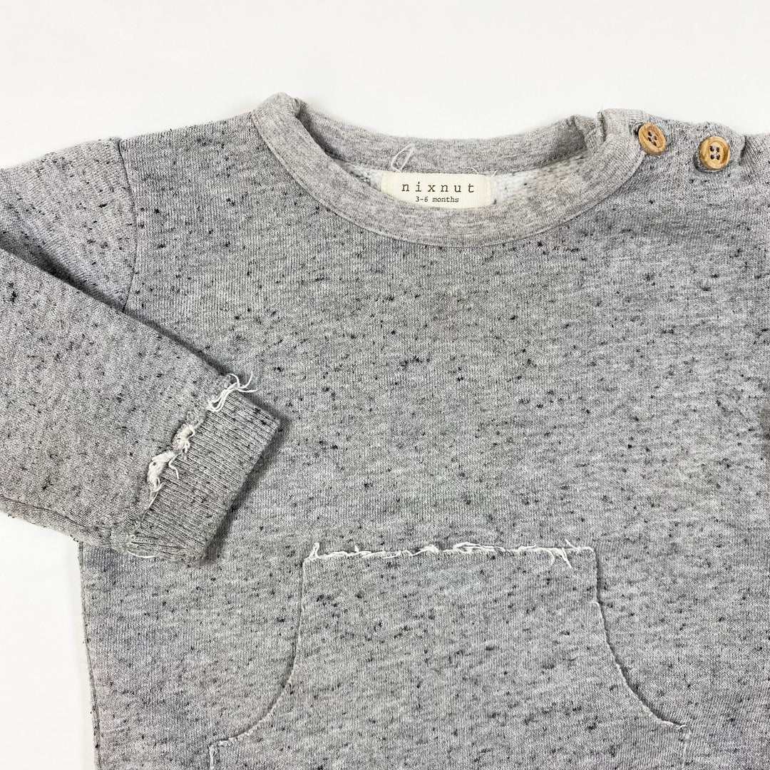 Nixnut grey melange sweatshirt 3-6M 2