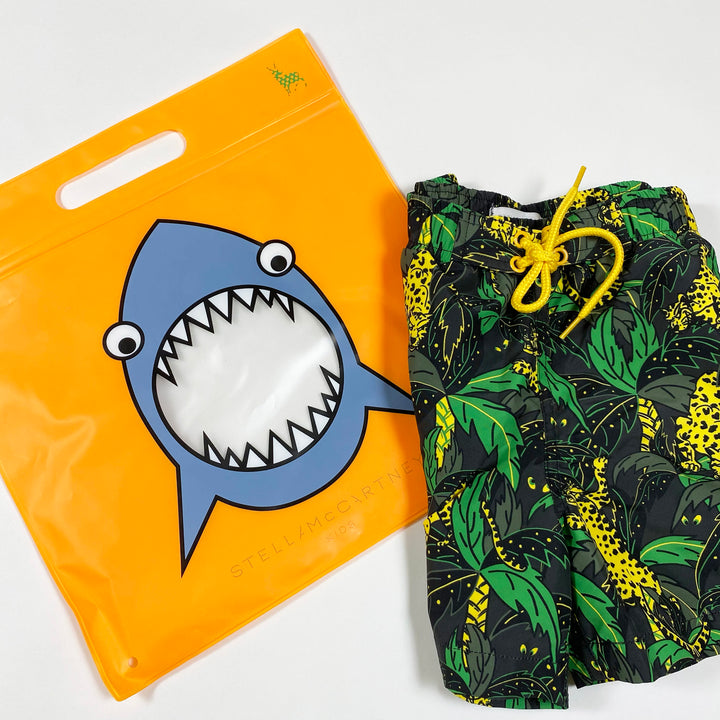 Stella McCartney Kids green leopard print Palms swimshort Second Season diff. sizes
