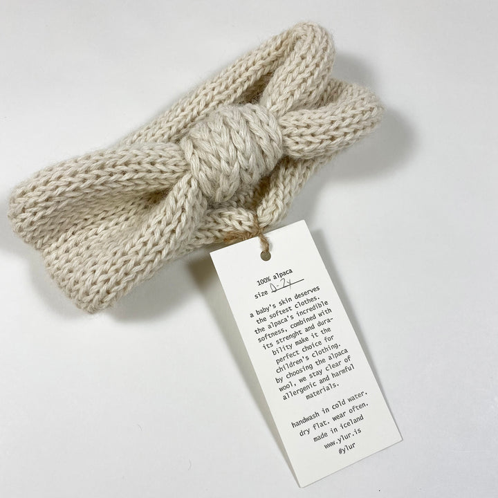 Ylur ecru alpaca knitted head band Second Season 0-2Y