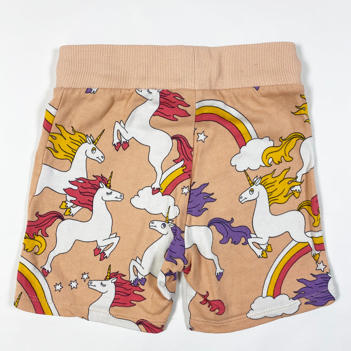 Mini Rodini pink unicorn print sweatshorts 92/98