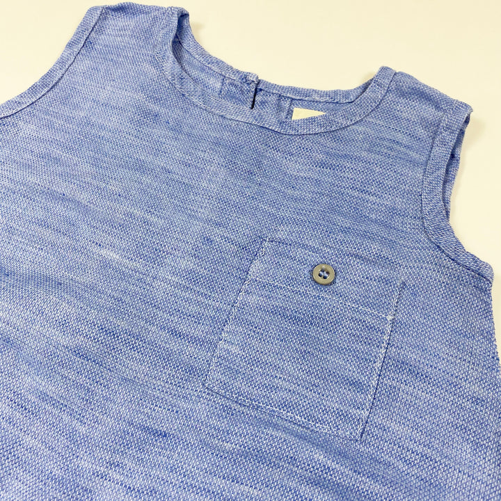 Poppy Rose sky blue linen romper 62 2