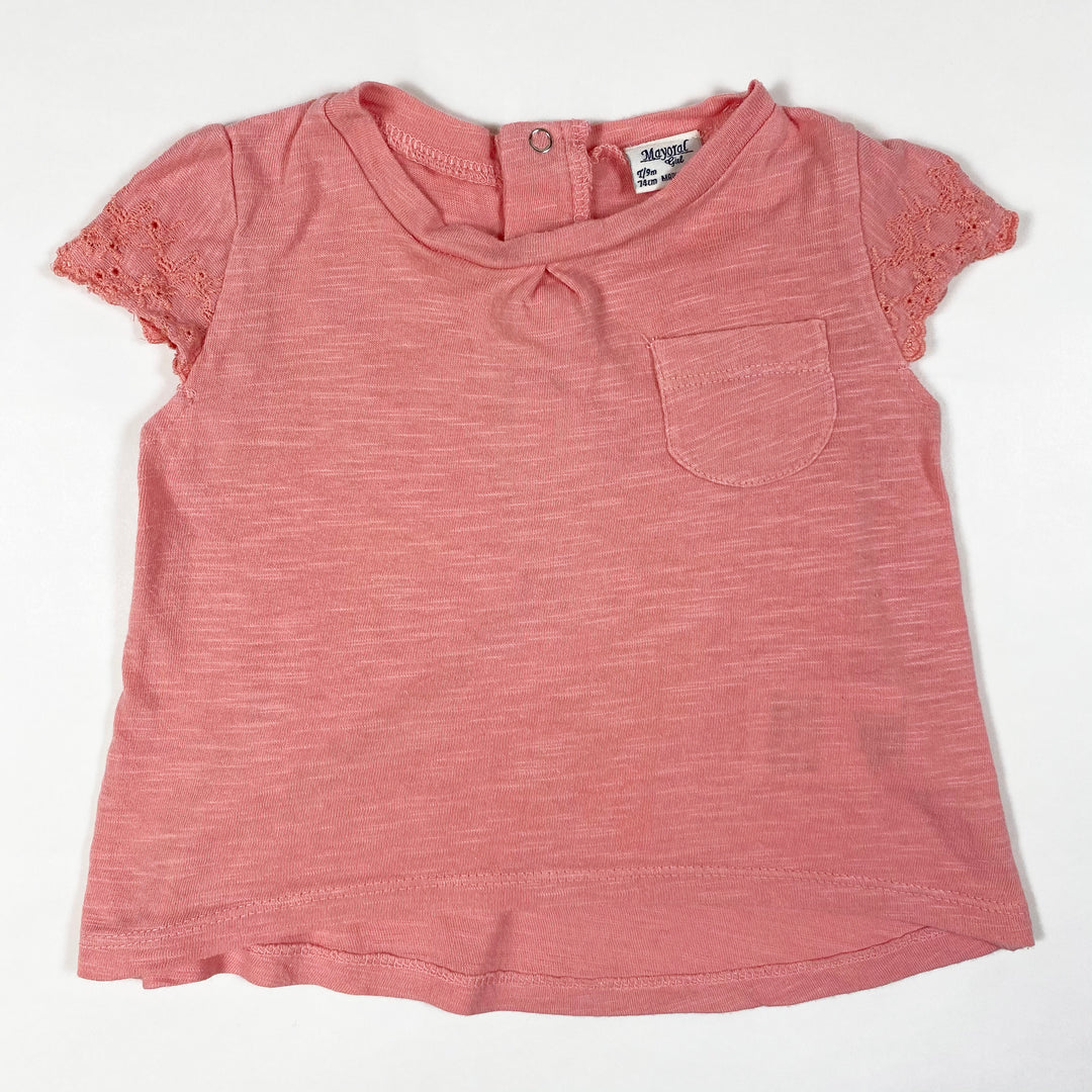 Mayoral pink T-shirt with embroidery 7/9M