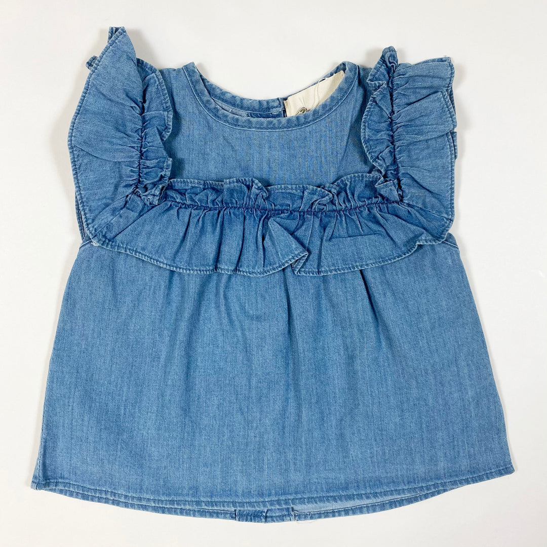 Louis Louise blue ruffle blouse  Second Season diff. sizes