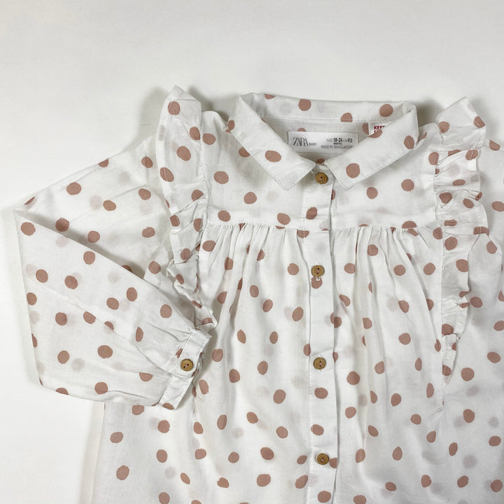 Zara white blush polka dot blouse 18-24M/92 3