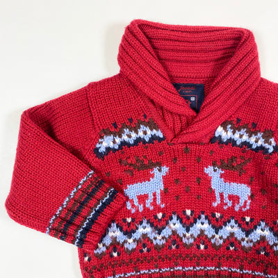 Jacadi red heavy knit pullover 12M/74 1